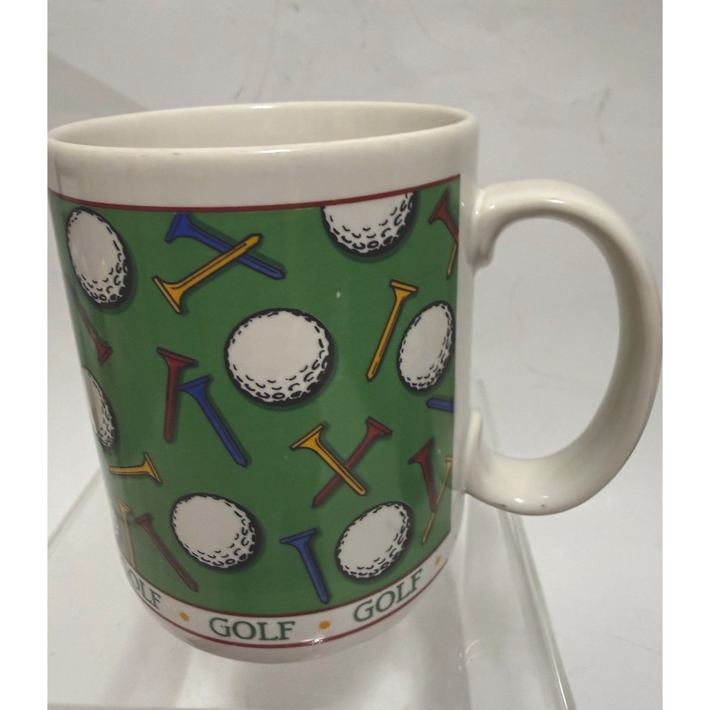Vintage PAPEL THE GOLF CLUB-Golf Balls and Tee's On a Green Turf Sports 12oz